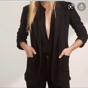 Aritzia Talula Black Open Front Kent Blazer